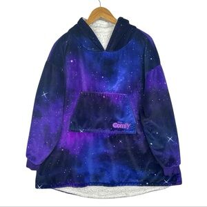 The Comfy Original Oversized Hoodie Blanket Galaxy Purple Sherpa Lined OS Adults